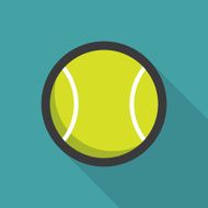 Yellow tennis ball icon on a green court