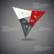Triangle origami infographic dark