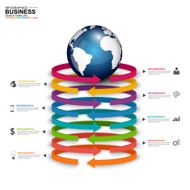 Abstract 3D digital business arrow Infographic N11