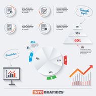 Document icons File with chart graph