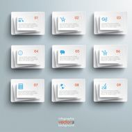 9 Abstract White Rectangles Infographic
