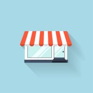 Flat web icon Internet shop