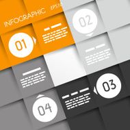 orange big square infographic four options with rings