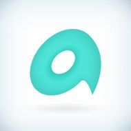 Modern letter A icon plastic speech bubble design element