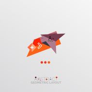 Glossy paper style geometric abstract infographic design N134