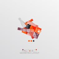 Glossy paper style geometric abstract infographic design N135