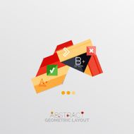 Glossy paper style geometric abstract infographic design N136