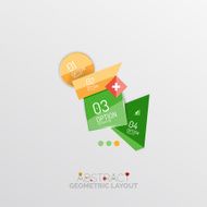 Glossy paper style geometric abstract infographic design N137