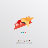 Glossy paper style geometric abstract infographic design N138