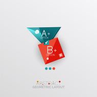 Glossy paper style geometric abstract infographic design N139