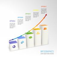 3d vector graph with rising arrow
