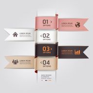 Modern Infographics banner ribbon style template N3