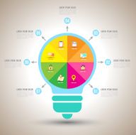 infographic Template with Light bulbs banner N2