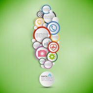 Exclamation mark Infographic with colored circles for business template vector