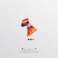 Glossy paper style geometric abstract infographic design N141