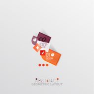 Glossy paper style geometric abstract infographic design N142