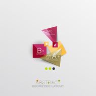 Glossy paper style geometric abstract infographic design N143
