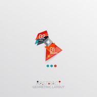 Glossy paper style geometric abstract infographic design N144