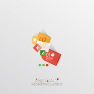 Glossy paper style geometric abstract infographic design N145