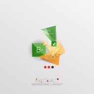 Glossy paper style geometric abstract infographic design N146