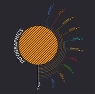 Colored lines infographics with footnotes