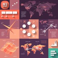 Infographics of flat design with long shadows N4