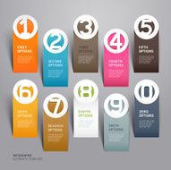 Business paper cut infographics number template