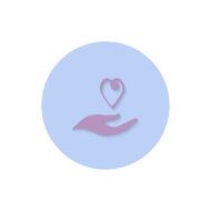 Icon flat element design heart in hand