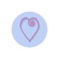 Icon flat element design heart meditation