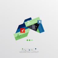 Glossy paper style geometric abstract infographic design N148