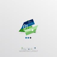 Glossy paper style geometric abstract infographic design N149