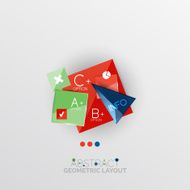 Glossy paper style geometric abstract infographic design N150