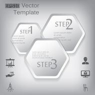 Vector 3d paper hexagon elements for infographic N2