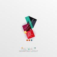 Glossy paper style geometric abstract infographic design N151