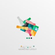 Glossy paper style geometric abstract infographic design N152