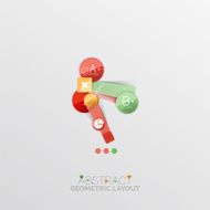 Glossy paper style geometric abstract infographic design N153