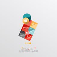 Glossy paper style geometric abstract infographic design N154