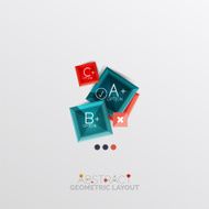 Glossy paper style geometric abstract infographic design N155
