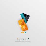 Glossy paper style geometric abstract infographic design N156