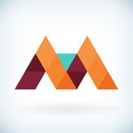 Modern letter M icon flat design element template