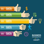 Vector business infographics with hands Flat N2