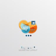 Glossy paper style geometric abstract infographic design N157