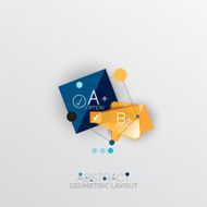 Glossy paper style geometric abstract infographic design N158
