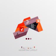 Glossy paper style geometric abstract infographic design N159