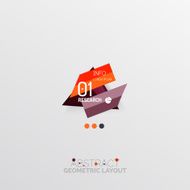Glossy paper style geometric abstract infographic design N160