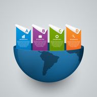 Modern global options infographics template Design elements