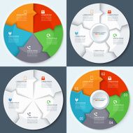 Set of modern minimal infographics circles