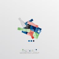 Glossy paper style geometric abstract infographic design N161