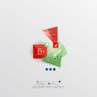 Glossy paper style geometric abstract infographic design N162
