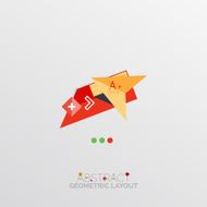 Glossy paper style geometric abstract infographic design N163
